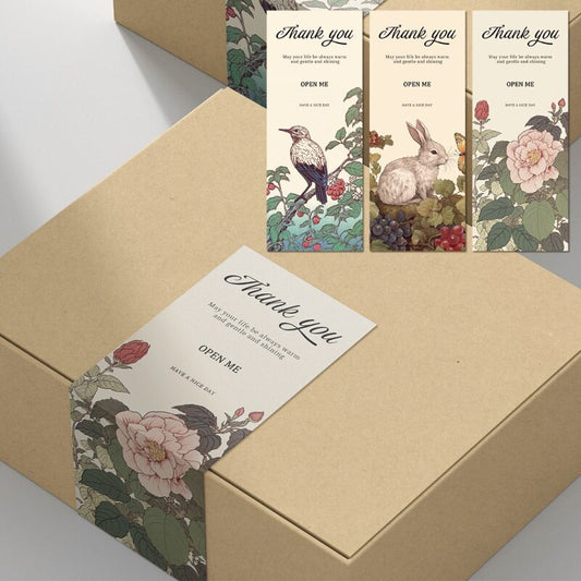 Retro Bird & Flower Seal Labels