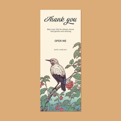 Retro Bird & Flower Seal Labels